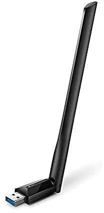 TP - لينك محول واي فاي USB للكمبيوتر المكتبي، محول شبكة WiFi ثنائي النطاق AC1300Mbps USB 3.0 مع هوائي عالي الكسب 2.4GHz/5GHz، MU-MIMO، ويندوز 10/8.1/8/7/XP، Mac OS 10.9-10.15 (ارتشر تي 3 يو بلس) اسود