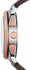 ساعة يد كوارتز بعقارب وسوار من الجلد طراز FS5040 - مقاس 44 مم - لون بني للرجال
