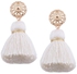 Bohemian Alloy Tassel Drop Earrings Color:WHITE