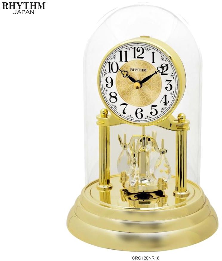 Rhythm CRG120 Table Clock 100% Original & New (White/Gold)