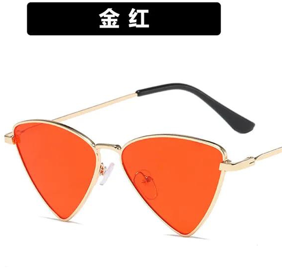 Fashion New Triangle Children Sunglasses Vintage Red Metal Small Frame Sun Glasses for Boys Girls UV400 Kid Cycling Goggles
