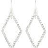AK Jewels Italian Silver Diagonal Shape Beads Earrings ER0058