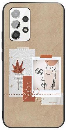 Protective Case Cover for Samsung Galaxy A32 5G/M32 5G Aesthetic Boho Collage Brown/Red/Black