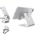 Cell Phone Desk Stand Holder Aluminum Desktop Solid Portable Universal Desk Stand for All Mobile Smart Phone Tablet Display Huawei iPhone 7 6 Plus 5 Ipad 2 3 4 Ipad Mini Samsung Silver