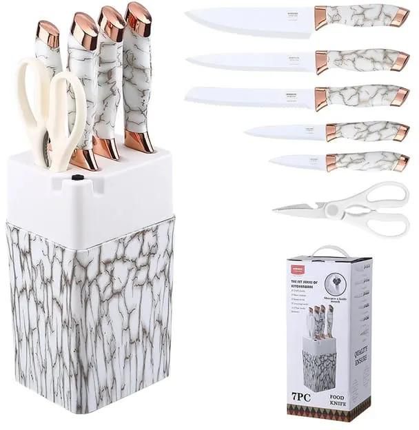KITCHEN KNIFE SET. Generic Marble Knife Set-Stainless Steel Excellent For amateur and professional cooks due to its state of the art quality and design