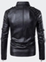 Long Sleeve Leather Jacket Black