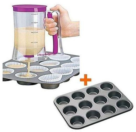 Nunix Batter Dispenser Machine + 12pcs Cupcake Muffin Baking Tray
