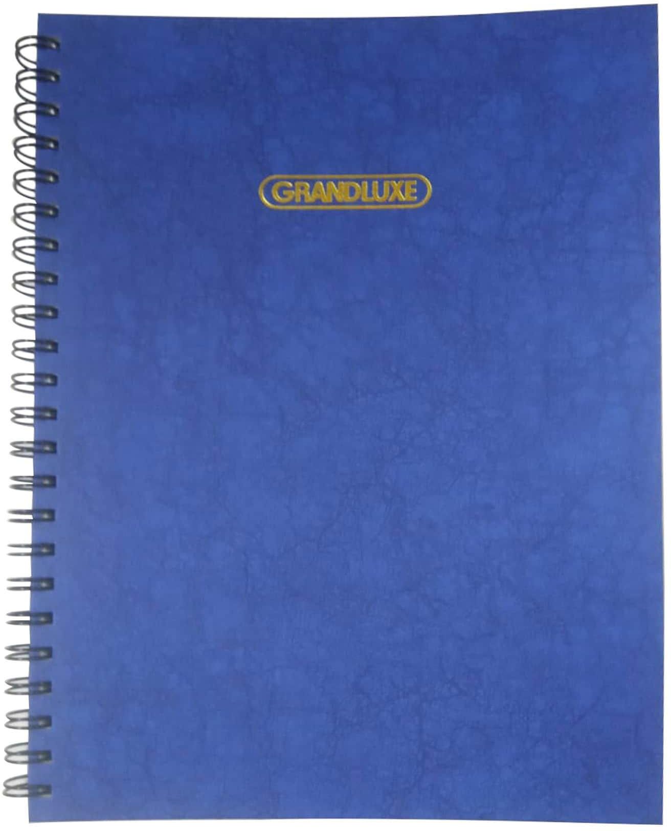 Grandluxe Twin Wire A4 Spiral Ruled Notebook Blue 2 Quire