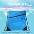 Generic Home-Universal Drawstring Bag Schoolbag Backpack PE Gym Sports Swim Bag With Zipper*Blue