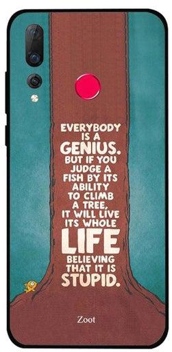 غطاء حماية واقٍ لهاتف هواوي نوفا 4 مطبوع عليه عبارة "Everybody Is A Genius"
