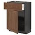METOD / MAXIMERA Base cabinet with drawer/door, white Enköping/brown walnut effect, 60x37 cm - IKEA