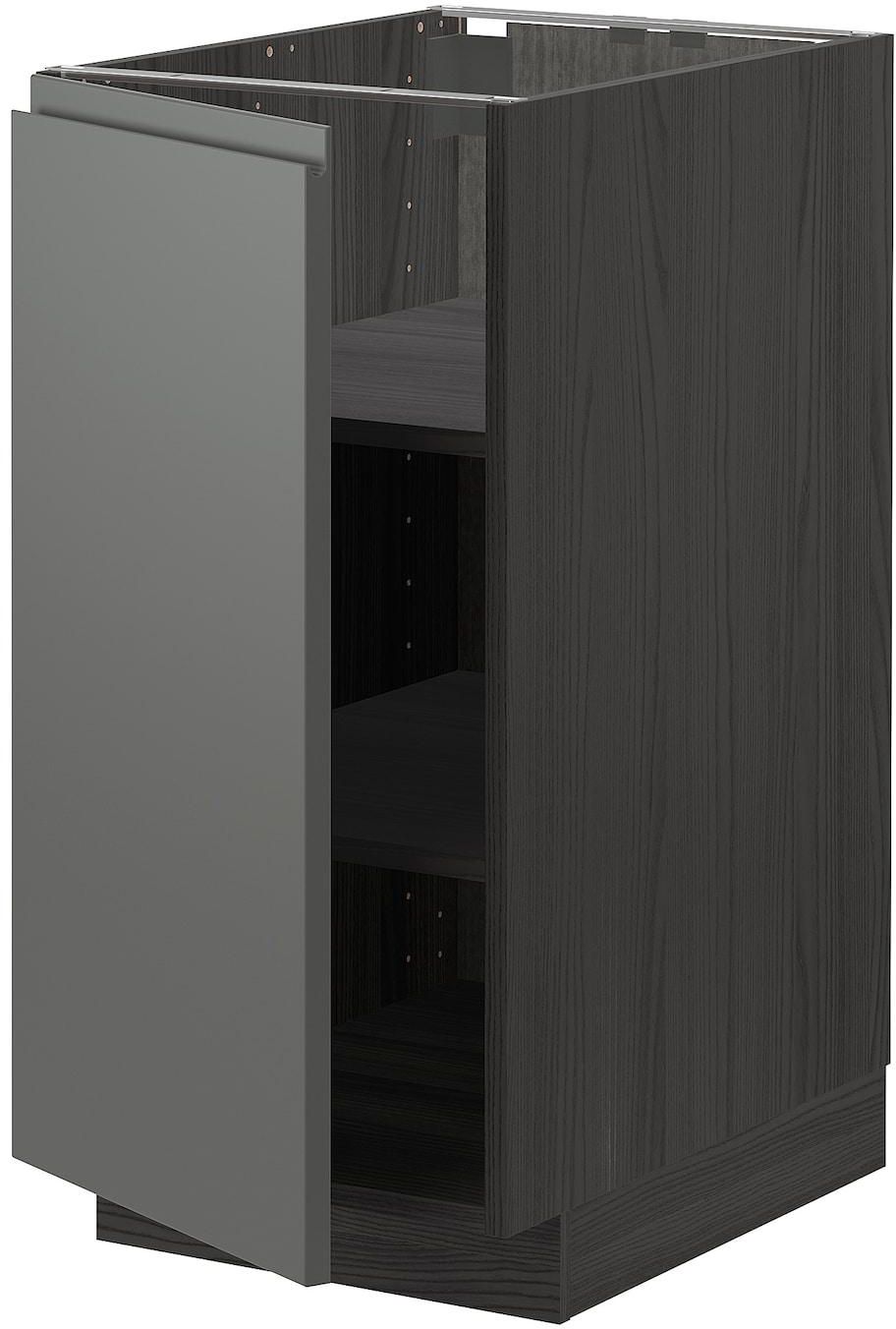 METOD Base cabinet with shelves - black/Voxtorp dark grey 40x60 cm