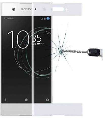 Tempered For Sony Xperia XA1 0.33mm 9H Surface Hardness 3D Curved Full Screen Tempered Glass Screen Protector(Black) (Color : White)