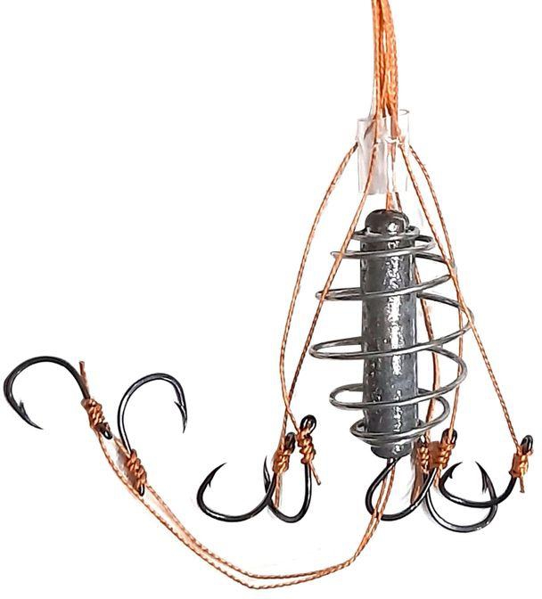 Fishing Braided Baits 7 Hooks Lure Trap With Spring Feeder Coarse