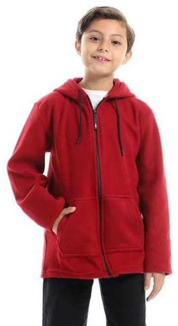 Andora Boys Hooded Neck With Drawstring Dark Red Sweatshirt