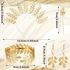 15 Pieces Greek Goddess Costume Accessories, Women Toga Golden Leaves Bridal Crown Headband Bracelet Pearl Earrings and Hair Pins, for Hair Comb Bridal Wedding Toga Party (Elegant Style)