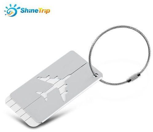 Shinetrip SHINETRIP 2pcs Luggage Hang Tag Boarding Shipment Label With Stainless Steel Ring (Silver)