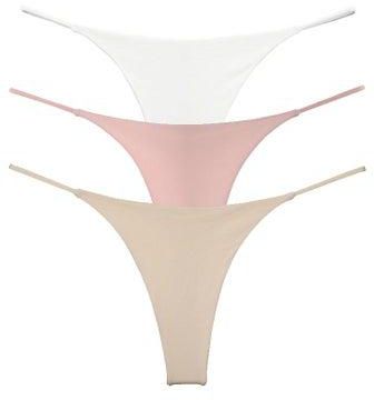 Pack of 3 Cotton Thong Briefs for Women