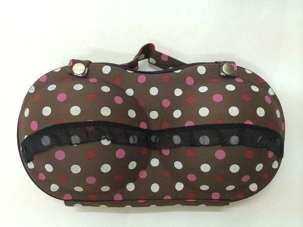 Bra Underwear Lingerie Case Storage Travel Organizer Bag ( Brown Dot)