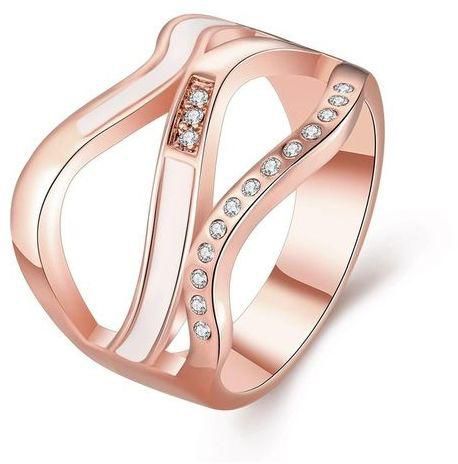 Fashion R760-B Antiallergic Gold Plated Ring - Rose Gold