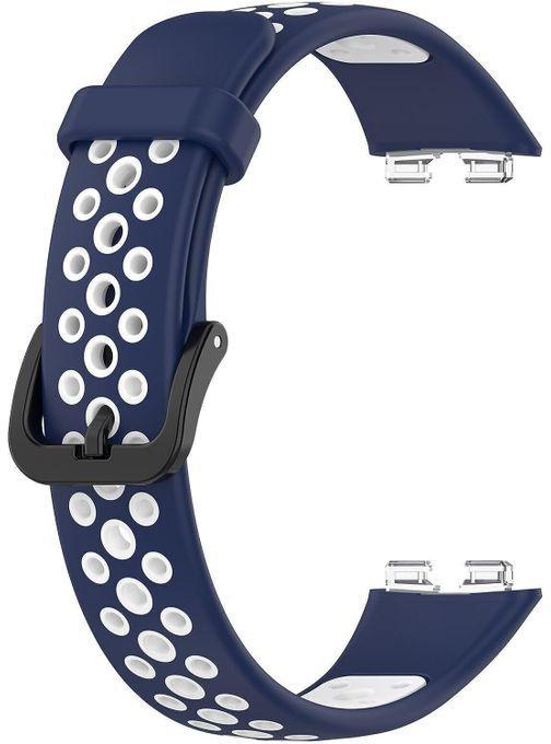 Huawei Band 8 Sport Soft Silcon Replacement Strap - Blue/White