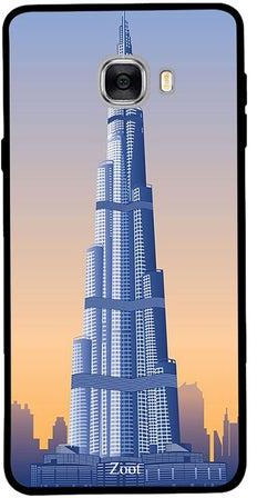 غطاء حماية واقٍ لهاتف سامسونج جالاكسي C7 نمط برج خليفة