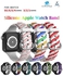 Replacement Silicone Strap 42mm/44mm/45mm/49mm Rainbow Twist Band For Apple Watch Series 1/2/3/4/5/6/7/8/SE أخضر/أسود/أحمر