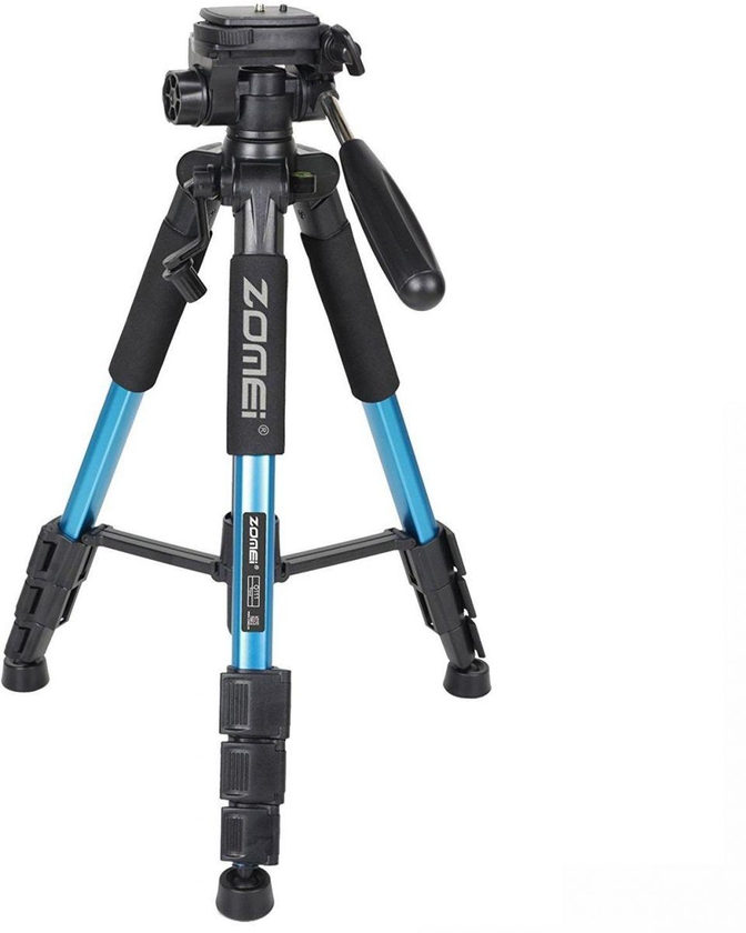 Zomei Q111 Portable Pro 55-inch Tripod Compact Lightweight Camera Stand with Quick Release Pan Head Plate for Digital SLR Canon EOS Nikon Sony Panasonic Samsung‫(Blue)
