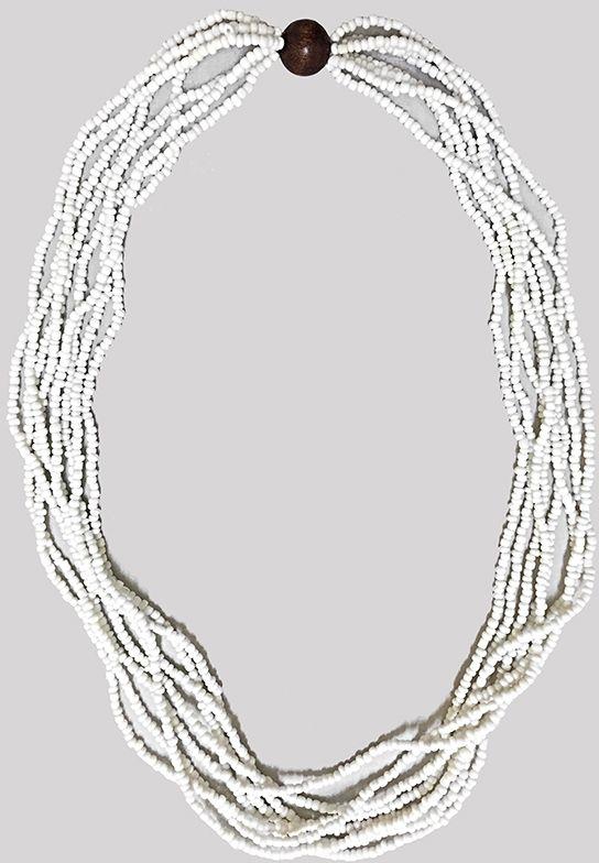 ZISKA Glass Beaded Necklace - White