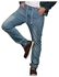Fashion Men Super Stretch Ripped Jeans - Light Blue