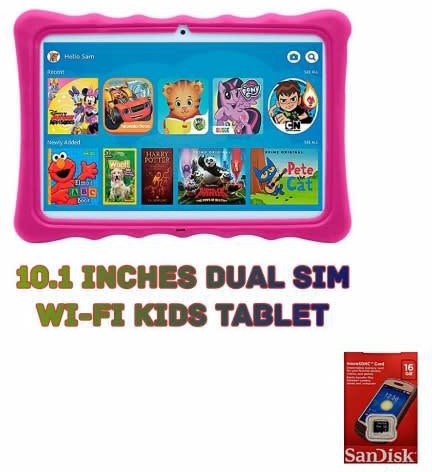K11 Kids Tablet - Dual Sim - 10.1" - 1GB RAM - 16GB ROM Plus Free Sd Card, Pouch Inside And Gifts