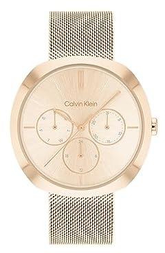 Calvin Klein, Shape Women's Carnation Gold Dial, Ionic Plated Carnation Gold Steel Watch - 25200340