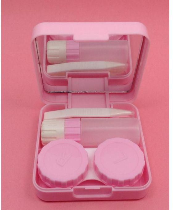 Fresh cute contact lens case for women with mirror plastic