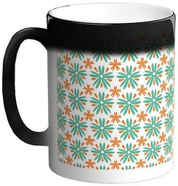 Flower Motifs Printed Magic Coffee Mug Black 325ml