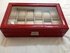 12 Compartment watch box organizer- red