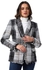 Esla Stitched Single Breasted Long Sleeves Cozy White, Black & Brown Blazer