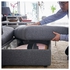 3-seat sofa-bed, with open end/Gunnared medium grey