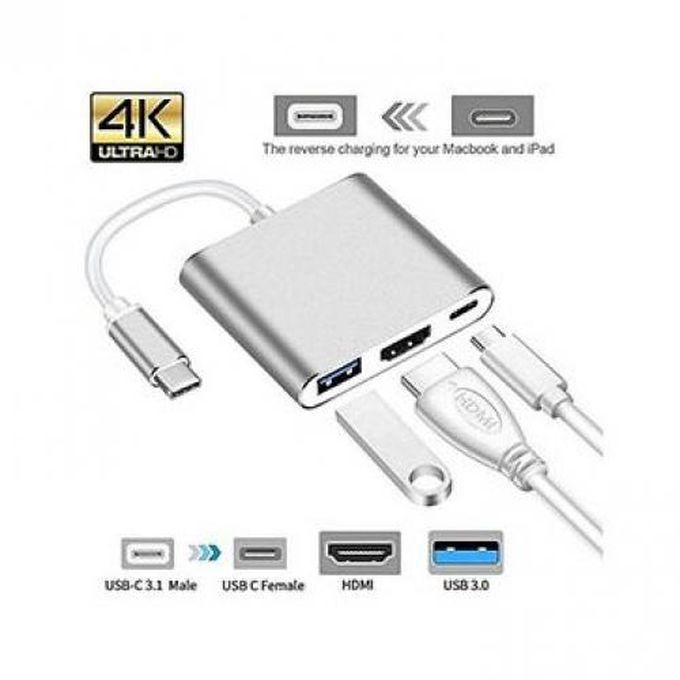 USB 3 IN 1 Type C To HDMI USB 3.0 HUB USB-C
