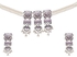 VOYLLA Festive Hues Faux Pearls and Mirror Work Oxidised Silver Plated Brass Jewellery Set, Onesize, Brass, No Gemstone