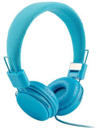 Earphone Hair Headband Earphone Adjustable Foldable Kid-Blue
