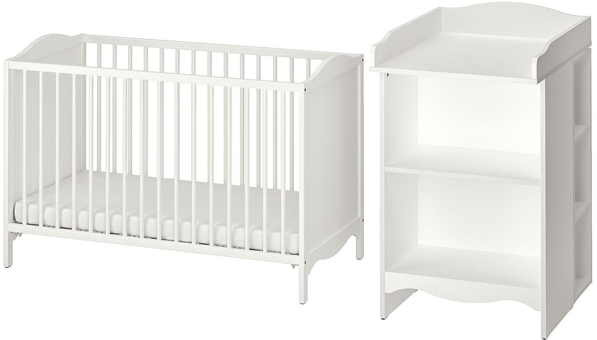 SMÅGÖRA 2-piece baby furniture set - white 60x120 cm