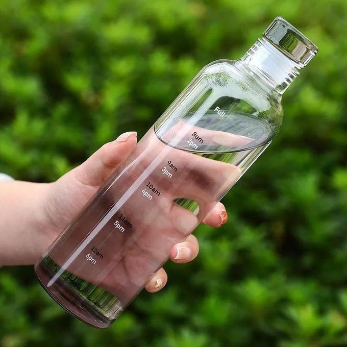 زجاجة ماء وعصير شفافه ومستديرة - مقياس زمني -١ قطعه