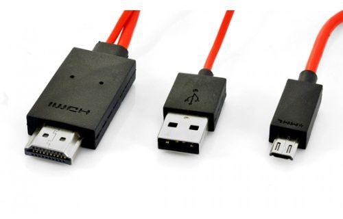 HDMI Cable For Micro USB Smartphones / Black In Red