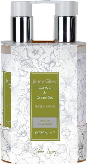 Jenny Glow Freesia & Pear Hand Wash & Hand Cream Set 250ml 2 Piece Set For Unisex, All Skin Type, Hand & Body Lotion, Refreshing, Vitamin E, Skincare, Bath & Body, Gift Set, Long Lasting, Women & Men