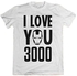 Round neck printed cotton T-Shirt-white- I love you 3000-2