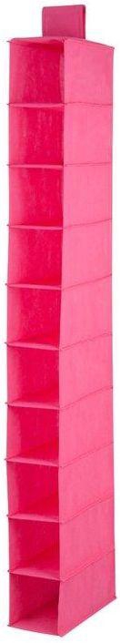 Honey Can Do SFT-03060 Polyester 10 Shelf Hanging Shoe and Accessory Organizer, Pink