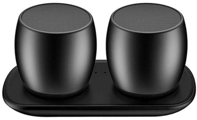 Wireless Stereo Bluetooth Speaker With Charging Dock Black