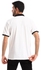 Pavone Pique Bi-Tone Cotton Half Sleeves Polo Shirt - White & Black