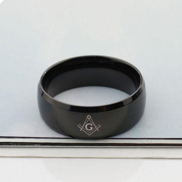 Rings Unisex Titanium Black is decorated with the letter G (Size 12) NO.WTR16