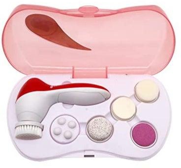 6 In 1 Multi Function Face Massage Beauty Device Maroon And White